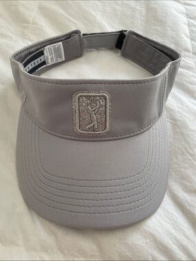 PGA Tour Gray Golf Visor with Embroidered Golfer Patch